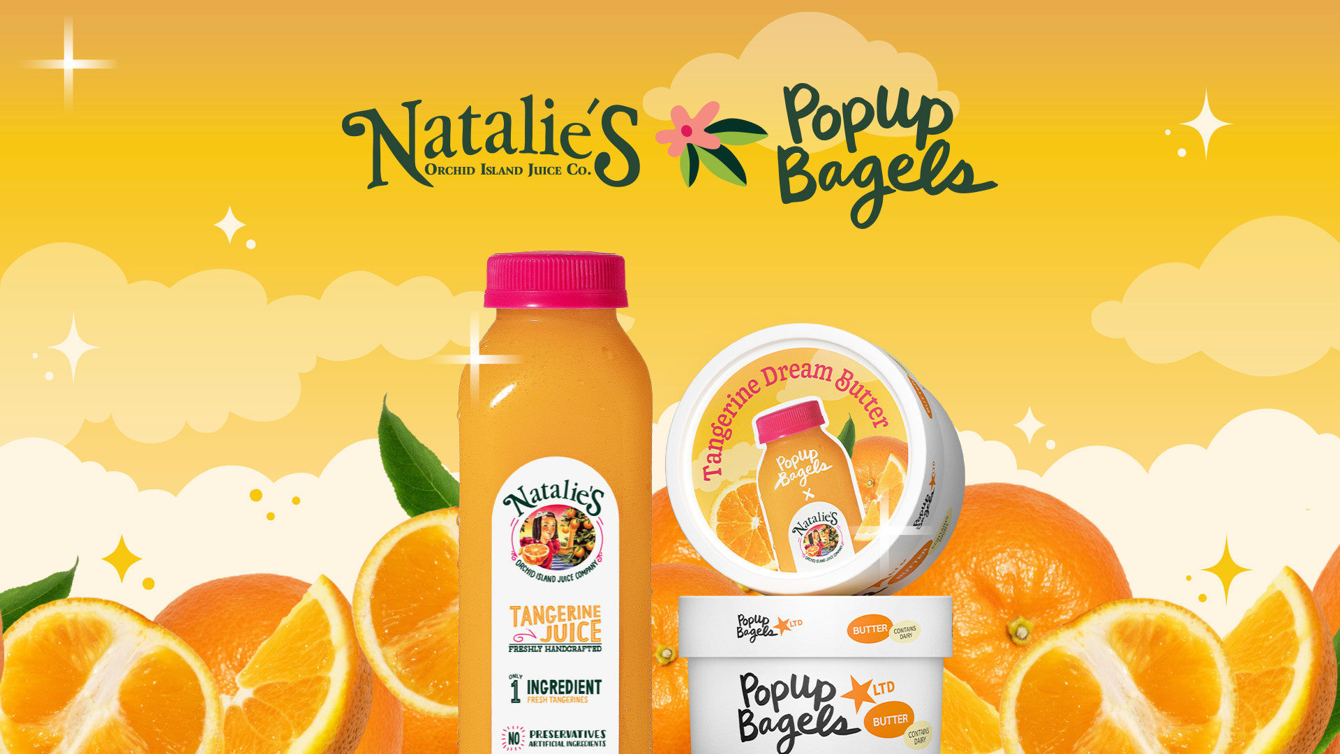 Natalie’s Juices and PopUp Bagels Announce Limited-Edition “Tangerine Dream Butter” Collaboration